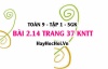 Bài 2.14 trang 37 Toán 9 tập 1 Kết nối tri thức